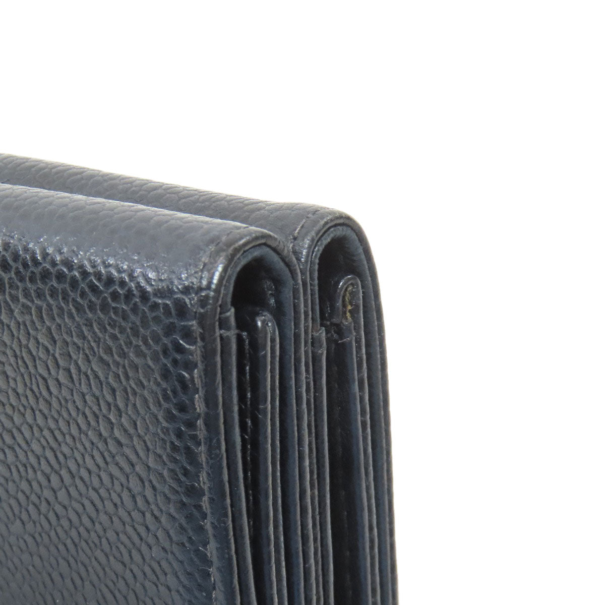 CHANEL Double Sided COCO Mark GoldHardware Tri-fold wallet (with Coin Pocket) Grained Calfskin Skin Ladies [Used]
