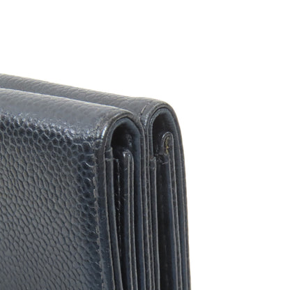 CHANEL Double Sided COCO Mark GoldHardware Tri-fold wallet (with Coin Pocket) Grained Calfskin Skin Ladies [Used]