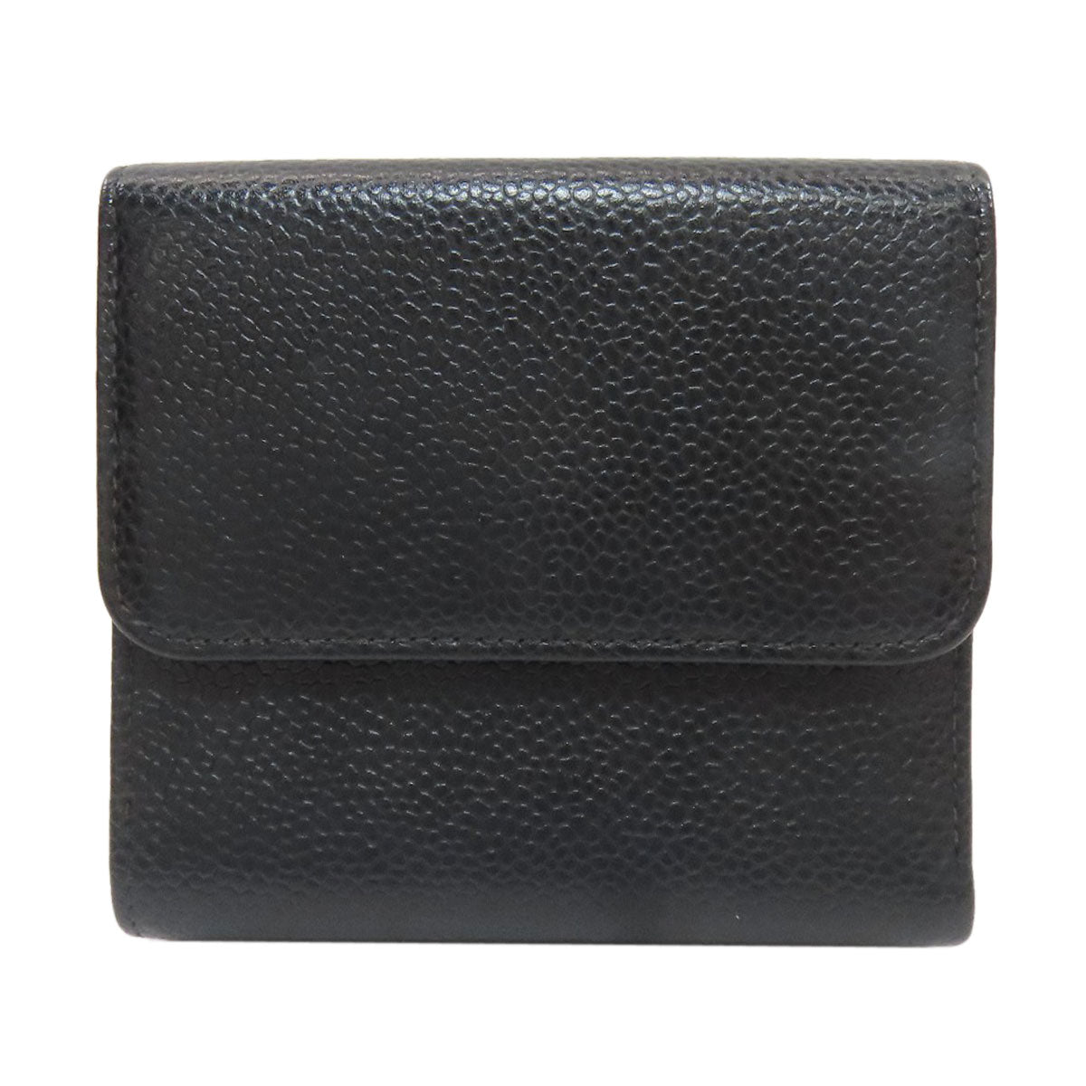 CHANEL Double Sided COCO Mark GoldHardware Tri-fold wallet (with Coin Pocket) Grained Calfskin Skin Ladies [Used]