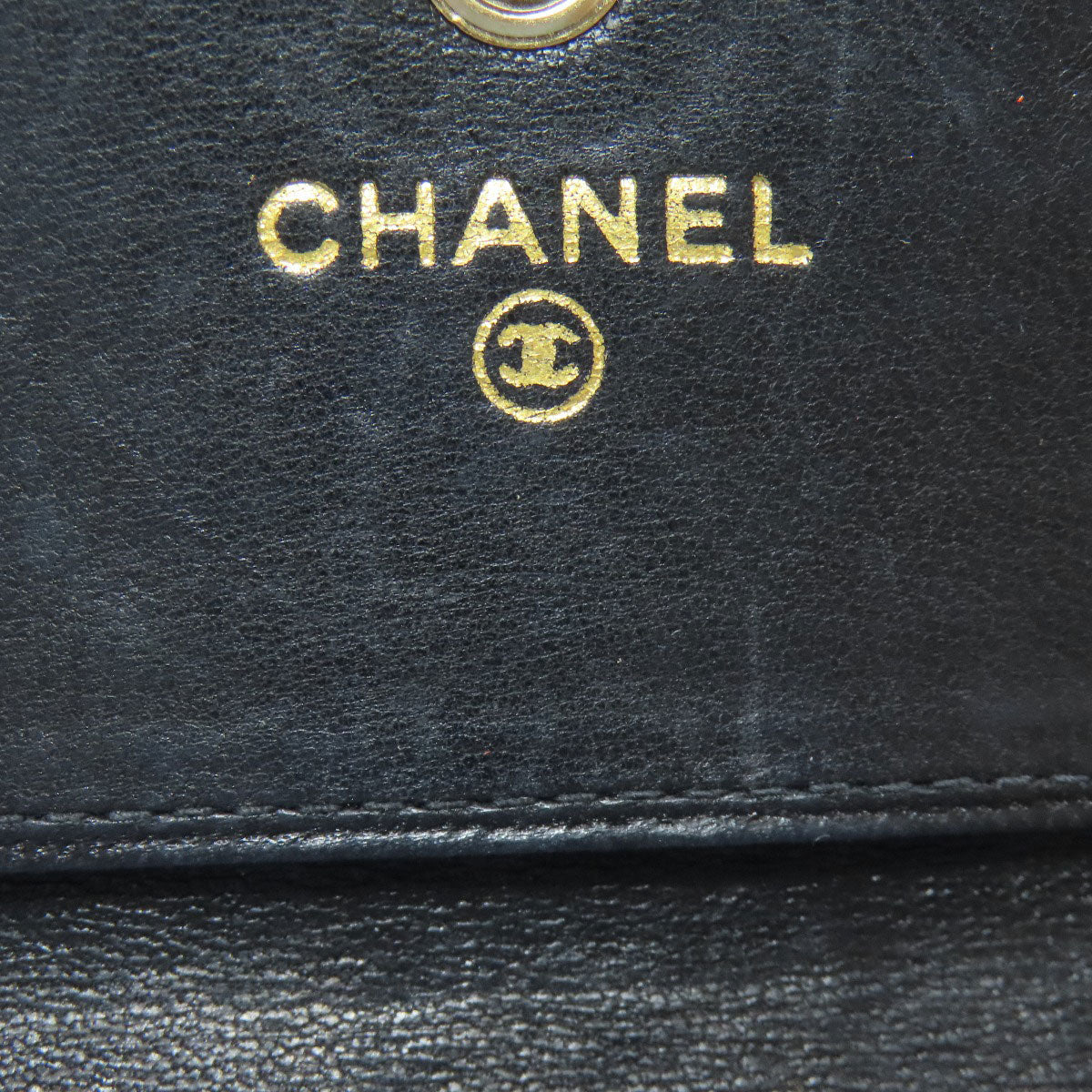 CHANEL Double Sided COCO Mark GoldHardware Tri-fold wallet (with Coin Pocket) Grained Calfskin Skin Ladies [Used]