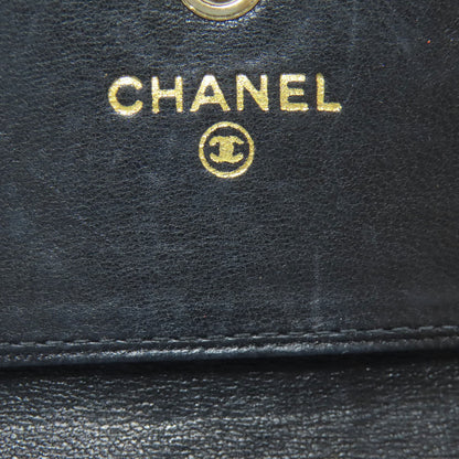 CHANEL Double Sided COCO Mark GoldHardware Tri-fold wallet (with Coin Pocket) Grained Calfskin Skin Ladies [Used]