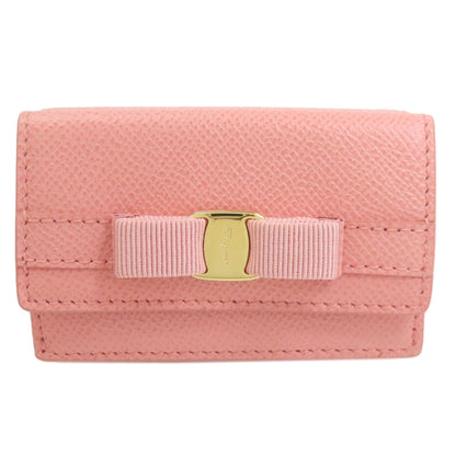 Salvatore Ferragamo Vara ribbon Bifold Wallet with Coin Pocket Leather Ladies [Used]