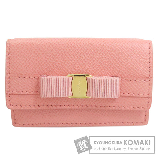 Salvatore Ferragamo Vara ribbon Bifold Wallet with Coin Pocket Leather Ladies [Used]