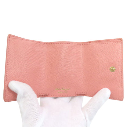 Salvatore Ferragamo Vara ribbon Bifold Wallet with Coin Pocket Leather Ladies [Used]