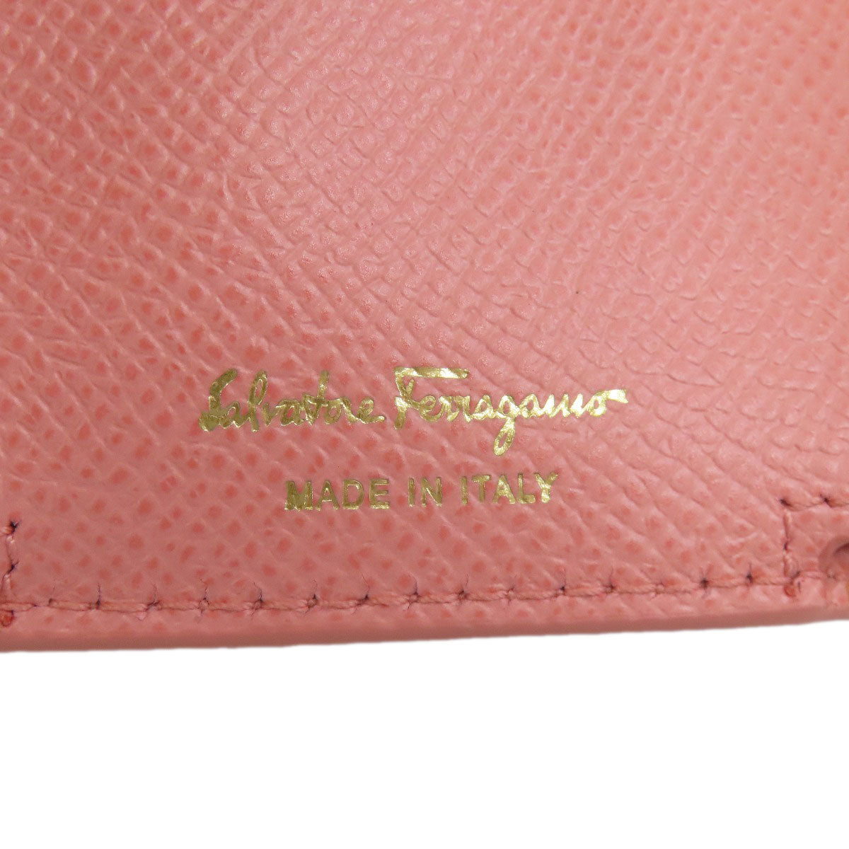 Salvatore Ferragamo Vara ribbon Bifold Wallet with Coin Pocket Leather Ladies [Used]