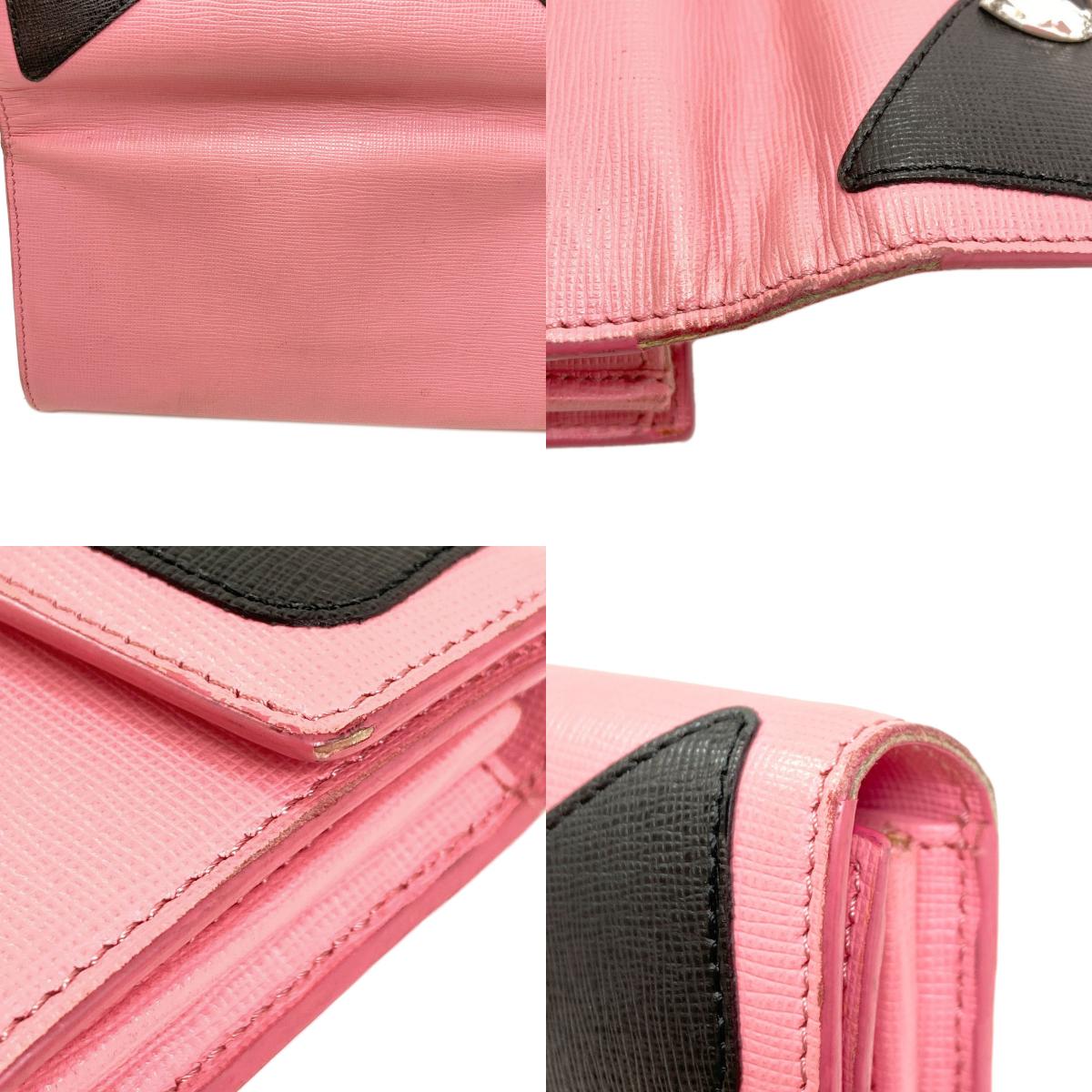 FENDI Bugs monster Long wallet (with coin pocket) Leather Ladies [Used]