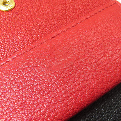 MIUMIU logo Bifold Wallet with Coin Pocket Leather Ladies [Used]