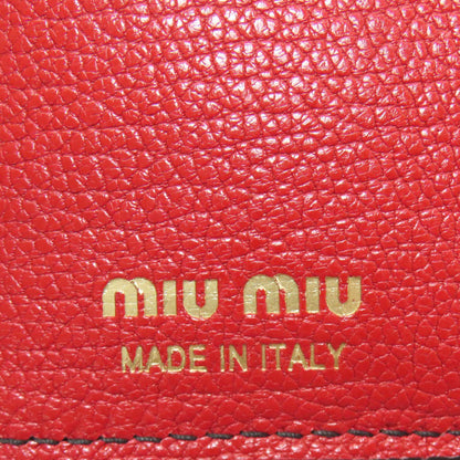 MIUMIU logo Bifold Wallet with Coin Pocket Leather Ladies [Used]