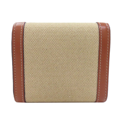 CELINE Small flap wallet Triomphe Bifold Wallet with Coin Pocket Canvas LeatherLadies [Used]