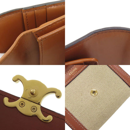 CELINE Small flap wallet Triomphe Bifold Wallet with Coin Pocket Canvas LeatherLadies [Used]