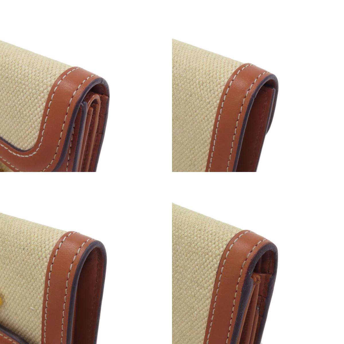 CELINE Small flap wallet Triomphe Bifold Wallet with Coin Pocket Canvas LeatherLadies [Used]