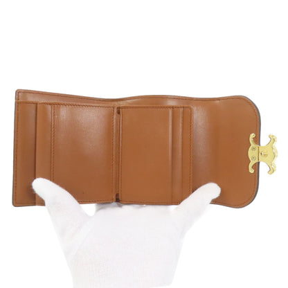 CELINE Small flap wallet Triomphe Bifold Wallet with Coin Pocket Canvas LeatherLadies [Used]