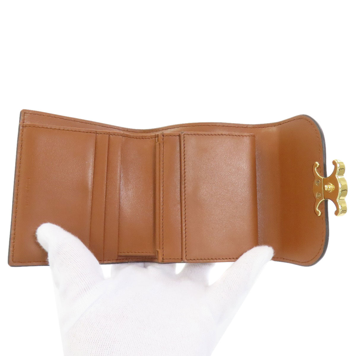 CELINE Small flap wallet Triomphe Bifold Wallet with Coin Pocket Canvas LeatherLadies [Used]