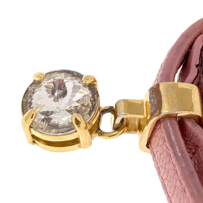 MIUMIU Rhinestone Bracelet Leather MetalLadies [Used]