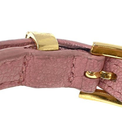 MIUMIU Rhinestone Bracelet Leather MetalLadies [Used]