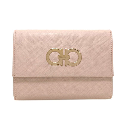 Salvatore Ferragamo Gancini Bifold Wallet with Coin Pocket Leather Ladies [Used]