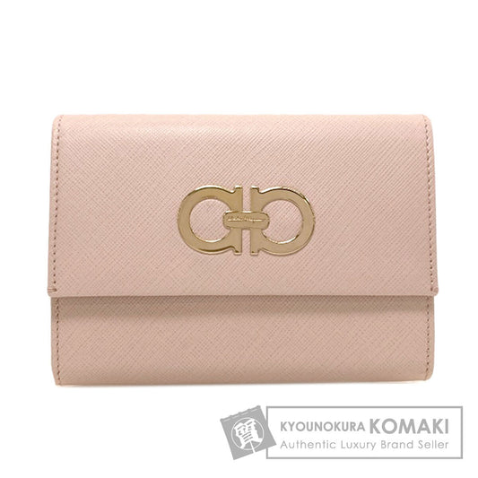 Salvatore Ferragamo Gancini Bifold Wallet with Coin Pocket Leather Ladies [Used]