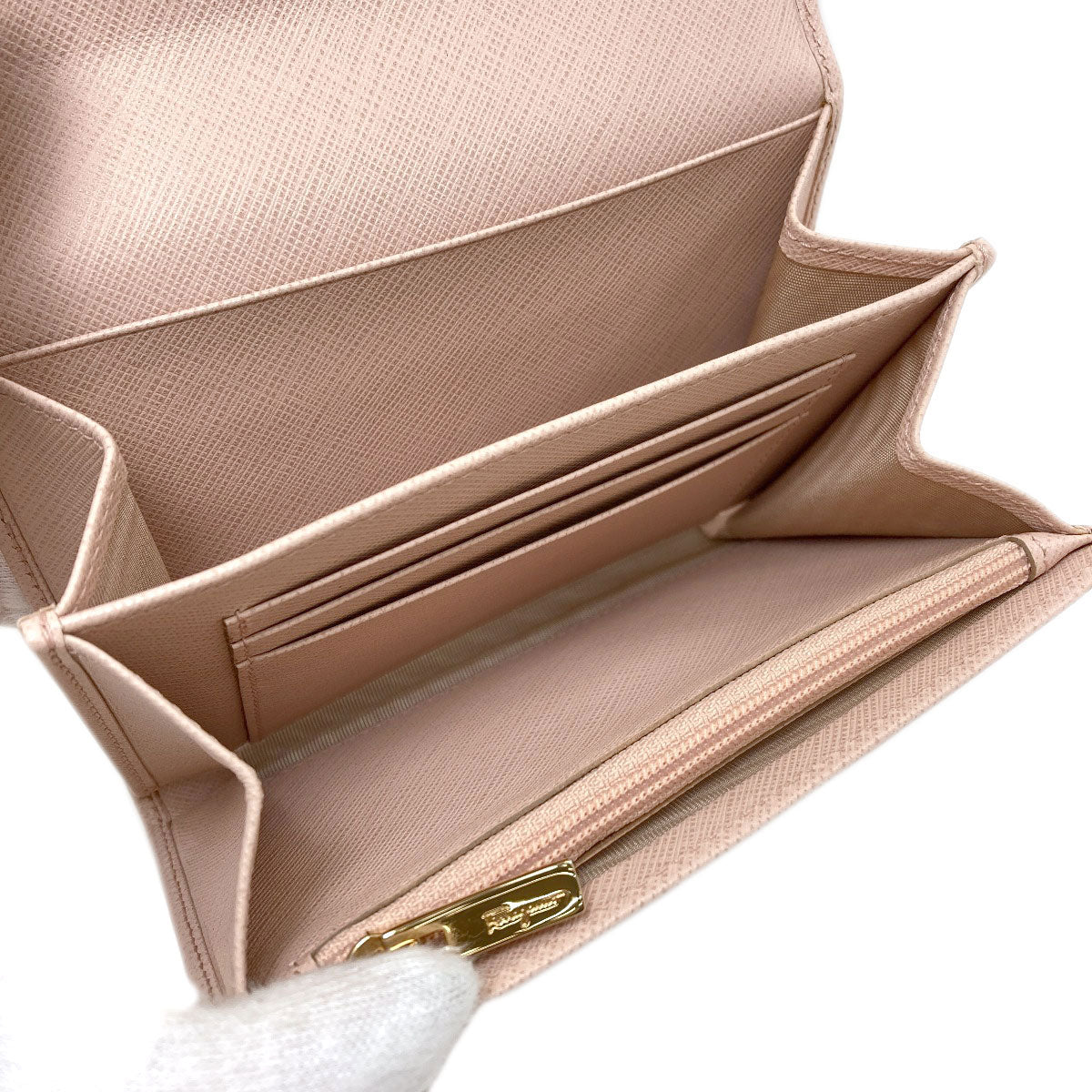 Salvatore Ferragamo Gancini Bifold Wallet with Coin Pocket Leather Ladies [Used]