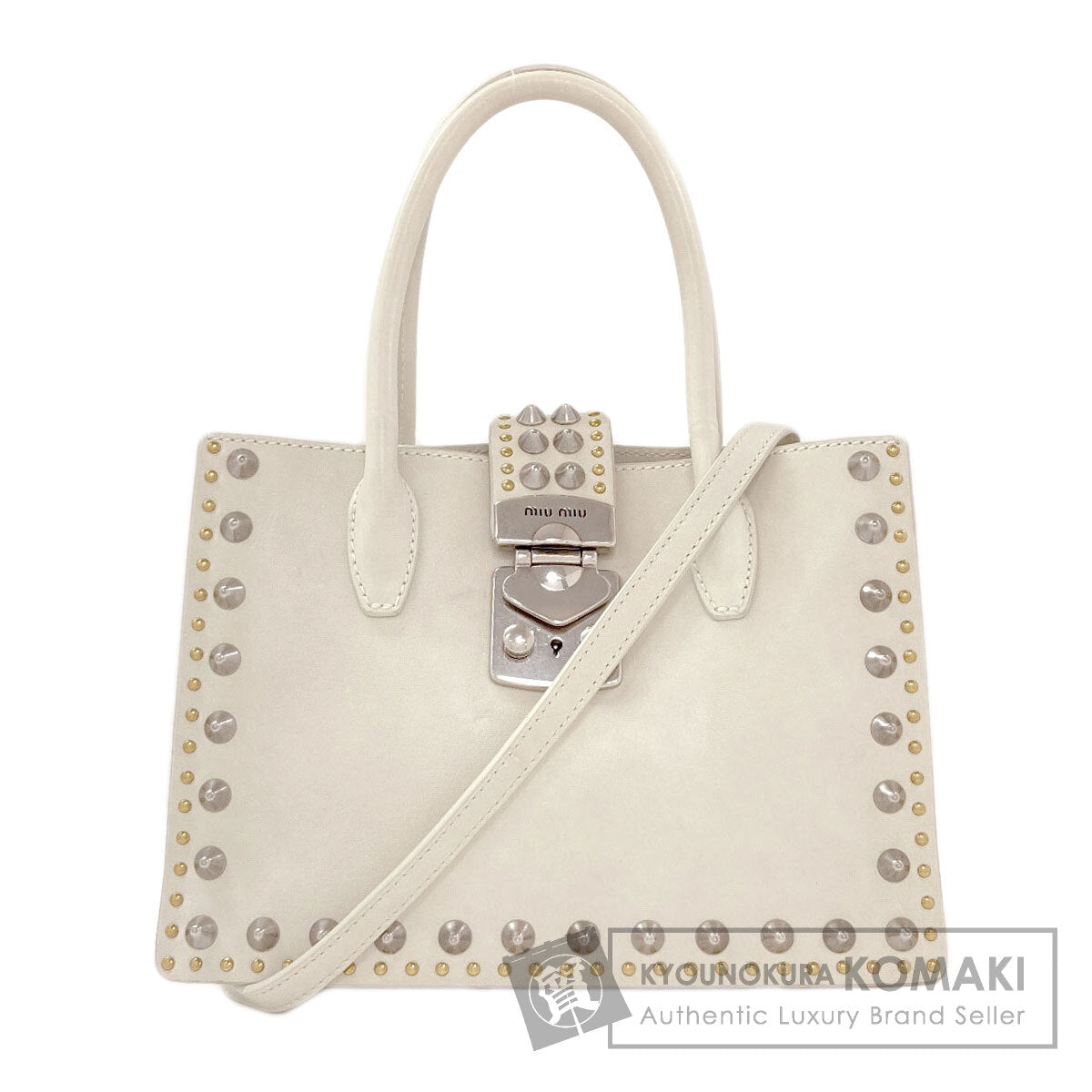 MIUMIU Studs 2WAY Handbag Calf Ladies [Used]