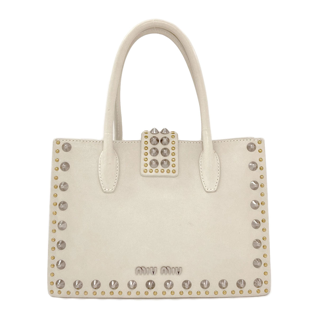 MIUMIU Studs 2WAY Handbag Calf Ladies [Used]