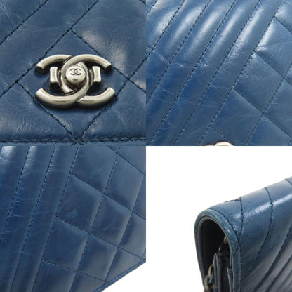 CHANEL COCO Mark Matelasse SilverHardware Long wallet (with coin pocket) Lambskin Ladies [Used]