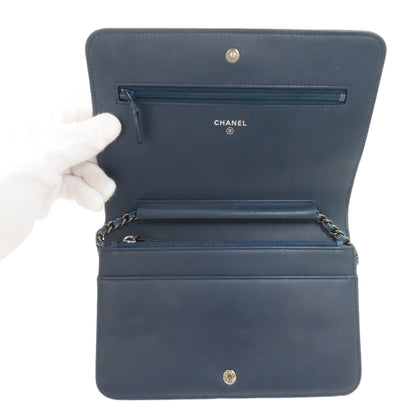 CHANEL COCO Mark Matelasse SilverHardware Long wallet (with coin pocket) Lambskin Ladies [Used]