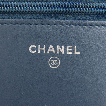 CHANEL COCO Mark Matelasse SilverHardware Long wallet (with coin pocket) Lambskin Ladies [Used]
