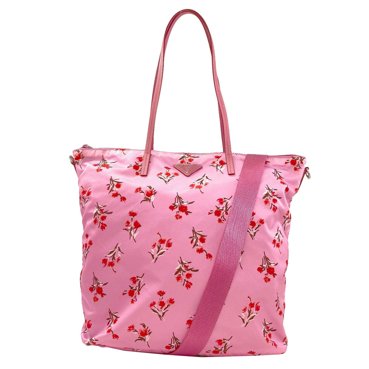 PRADA Flower motif 2WAY Handbag Nylon Ladies [Used]