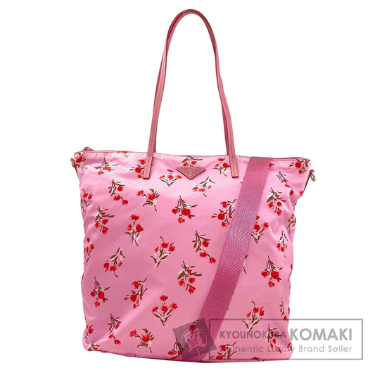 PRADA Flower motif 2WAY Handbag Nylon Ladies [Used]