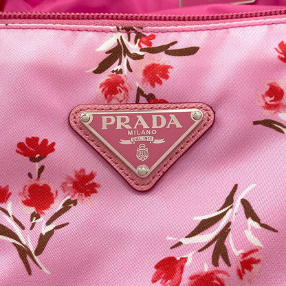 PRADA Flower motif 2WAY Handbag Nylon Ladies [Used]