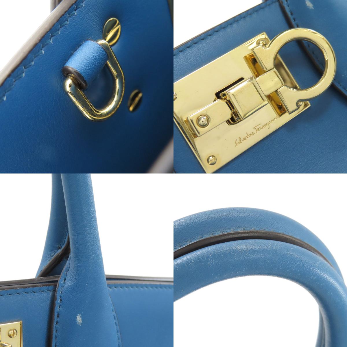 Salvatore Ferragamo GanciniHardware 2WAY Handbag Leather Ladies [Used]