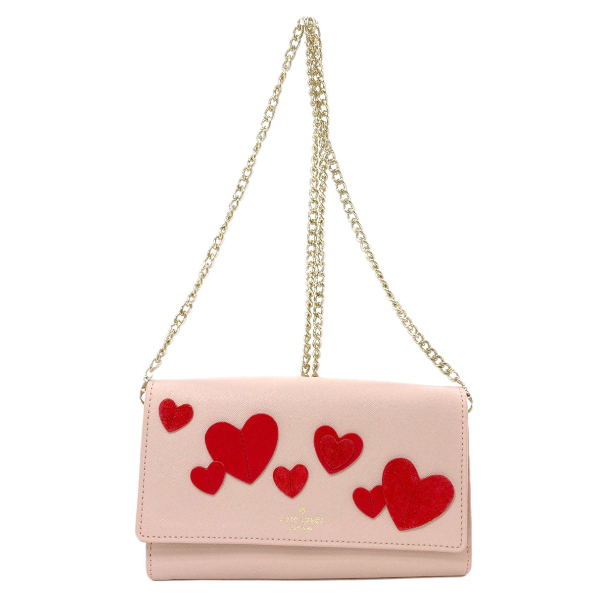 kate spade Heart Chain Wallet Long wallet (with coin pocket) Leather Ladies [Used]