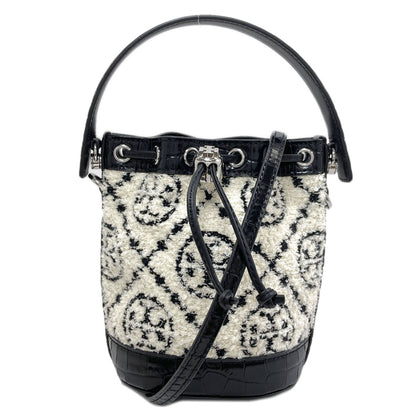 Tory Burch Boucle Mini Bucket 2WAY Handbag pile Ladies [Used]