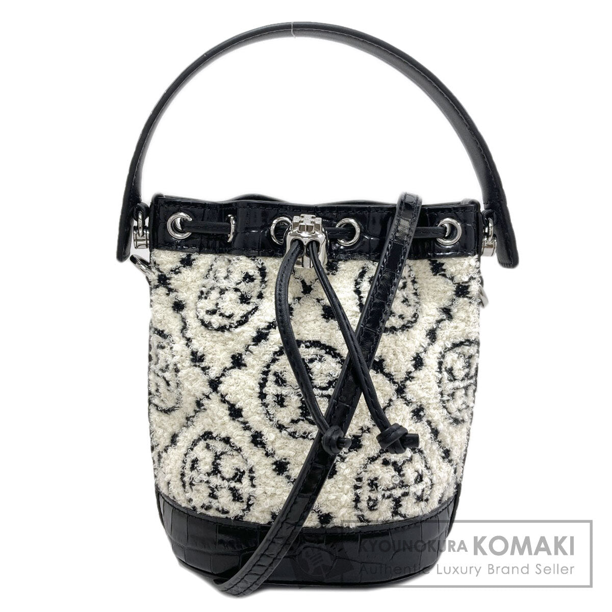 Tory Burch Boucle Mini Bucket 2WAY Handbag pile Ladies [Used]