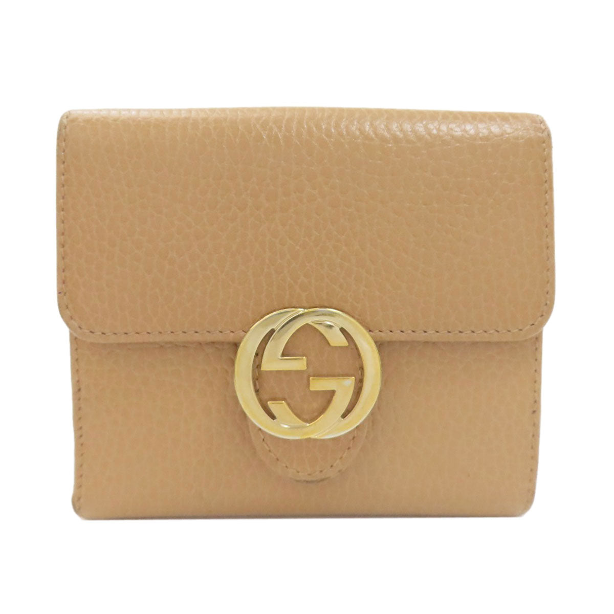 GUCCI 615525 Interlocking G outlet Bifold Wallet with Coin Pocket Leather Ladies [Used]