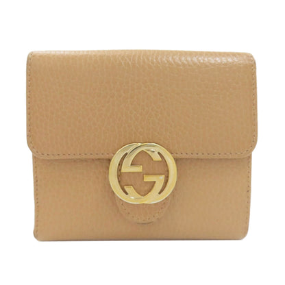 GUCCI 615525 Interlocking G outlet Bifold Wallet with Coin Pocket Leather Ladies [Used]