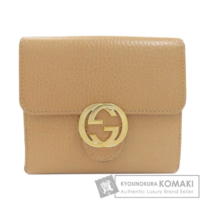 GUCCI 615525 Interlocking G outlet Bifold Wallet with Coin Pocket Leather Ladies [Used]