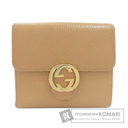 GUCCI 615525 Interlocking G outlet Bifold Wallet with Coin Pocket Leather Ladies [Used]