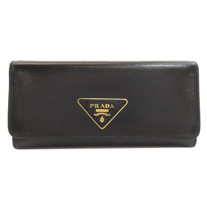 PRADA 1MH132 Triangle Long wallet (with coin pocket) Calf Ladies [Used]