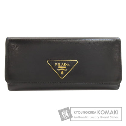 PRADA 1MH132 Triangle Long wallet (with coin pocket) Calf Ladies [Used]
