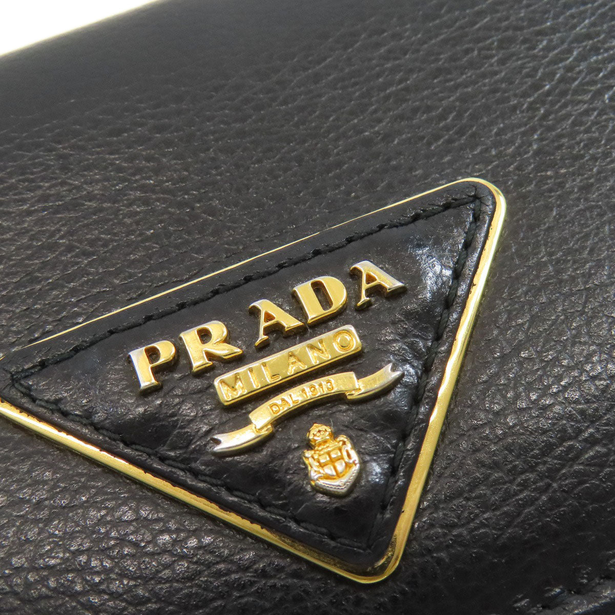 PRADA 1MH132 Triangle Long wallet (with coin pocket) Calf Ladies [Used]