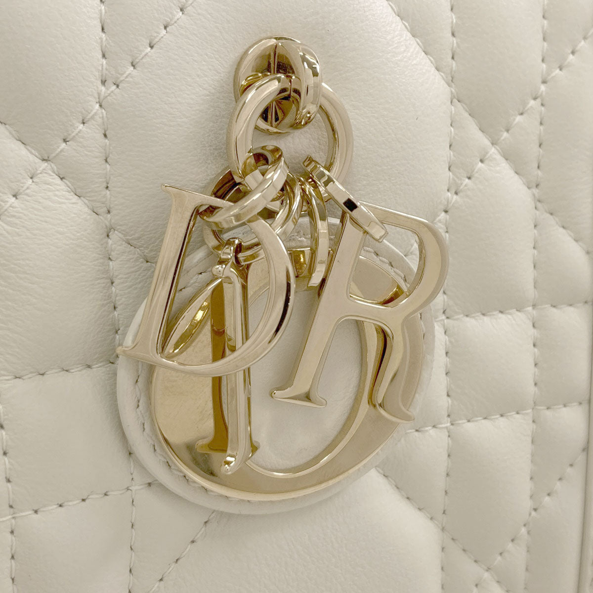 CHRISTIAN DIOR Lady Dior 2WAY Handbag Calf Ladies [Used]