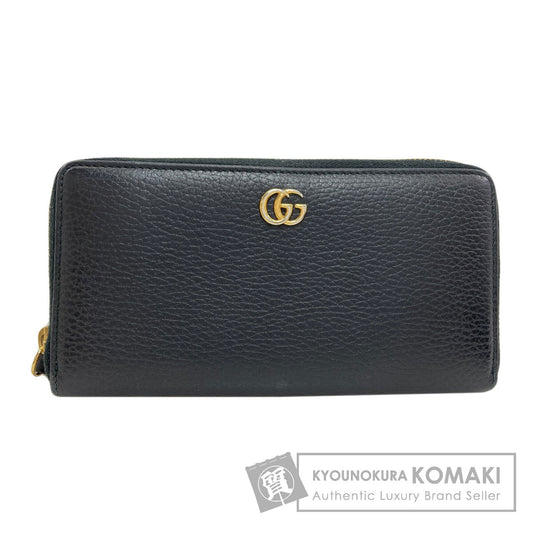 GUCCI 456117 Zip Around GG Marmont Double G Long wallet (with coin pocket) Calf Ladies [Used]