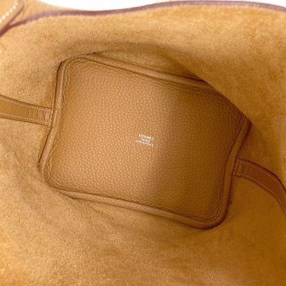 HERMES Picotin Lock PM Camel SilverHardware Handbag Taurillon Clemence Ladies [Used]