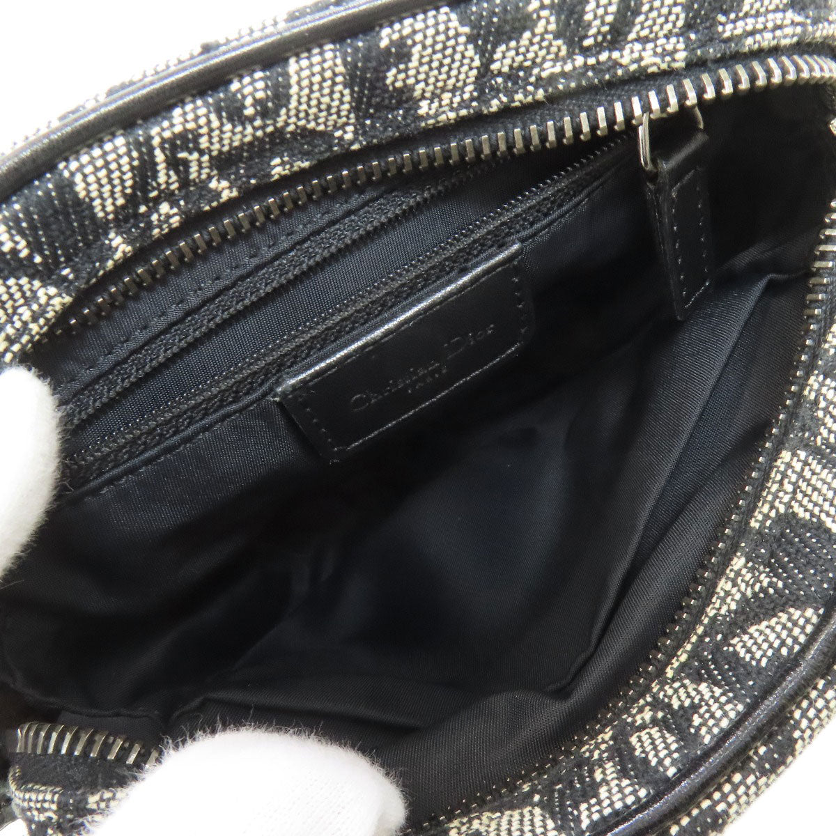 CHRISTIAN DIOR Trotter pattern Shoulder Bag Canvas Ladies [Used]