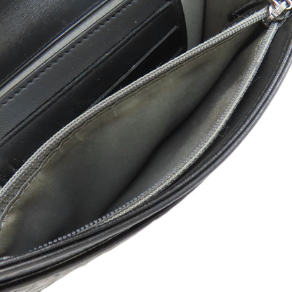 CHANEL Camellia Silver Hardware Long wallet (with coin pocket) Calf Ladies [Used]