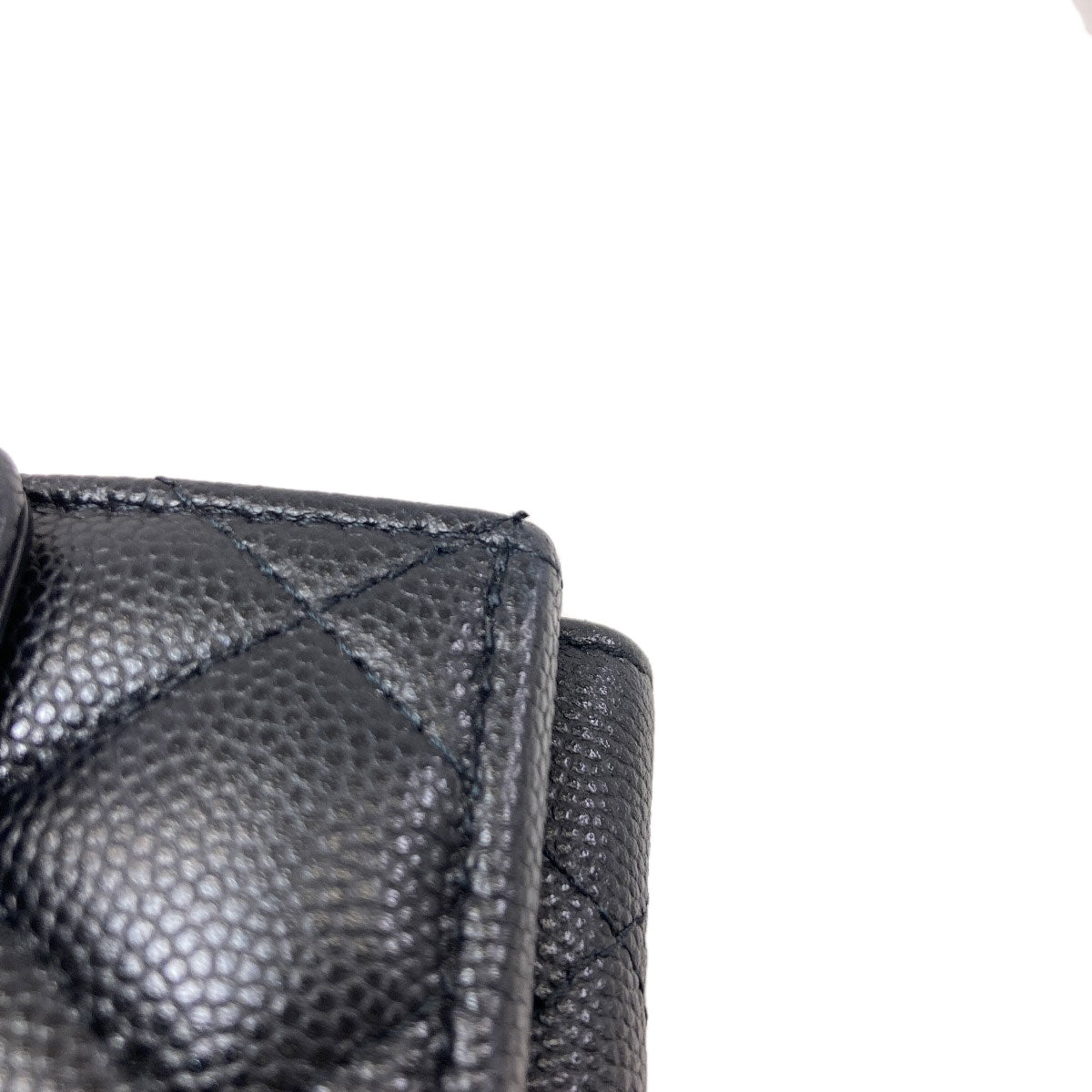 CHANEL COCO Mark Matelasse GoldHardware Bifold Wallet with Coin Pocket Grained Calfskin Skin Ladies [Used]
