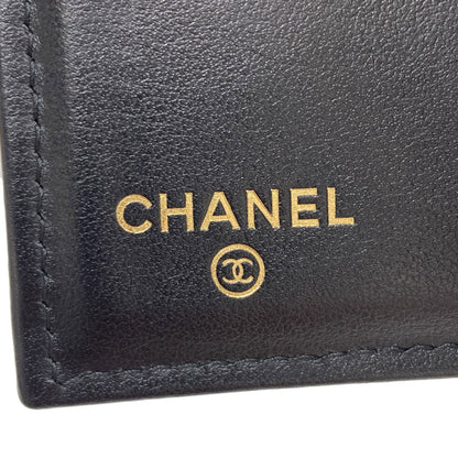CHANEL COCO Mark Matelasse GoldHardware Bifold Wallet with Coin Pocket Grained Calfskin Skin Ladies [Used]
