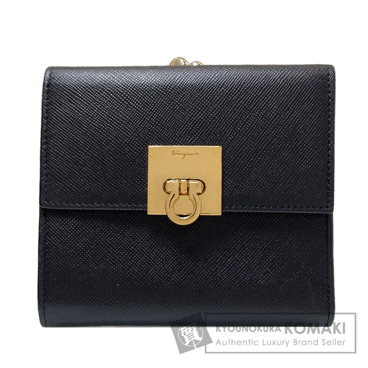 Salvatore Ferragamo GanciniHardware Bifold Wallet with Coin Pocket Leather Ladies [Used]