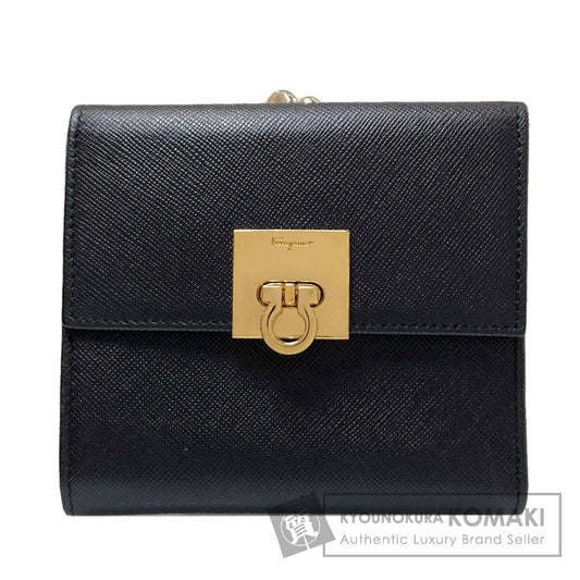 Salvatore Ferragamo GanciniHardware Bifold Wallet with Coin Pocket Leather Ladies [Used]